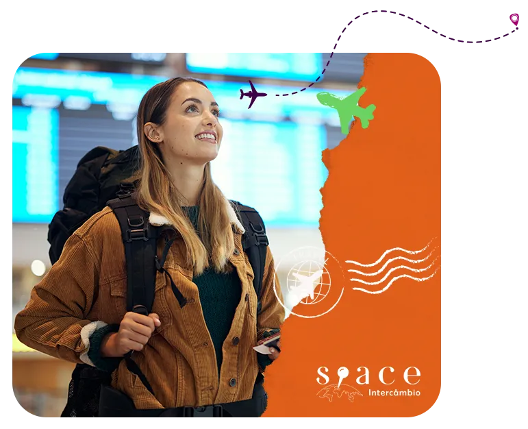 Estudante pronta para uma nova experiência no exterior